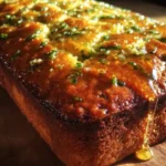 Spicy jalapeño cornbread topped with sweet lime honey glaze