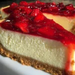 Deliciously crafted strawberry cheesecake with fresh strawberries on top