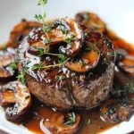 Succulent filet mignon served with a rich portobello mushroom sauce