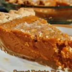Homemade sweet potato pie with a flaky crust and creamy filling