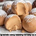 Three delicious peanut butter balls made with just three simple ingredients