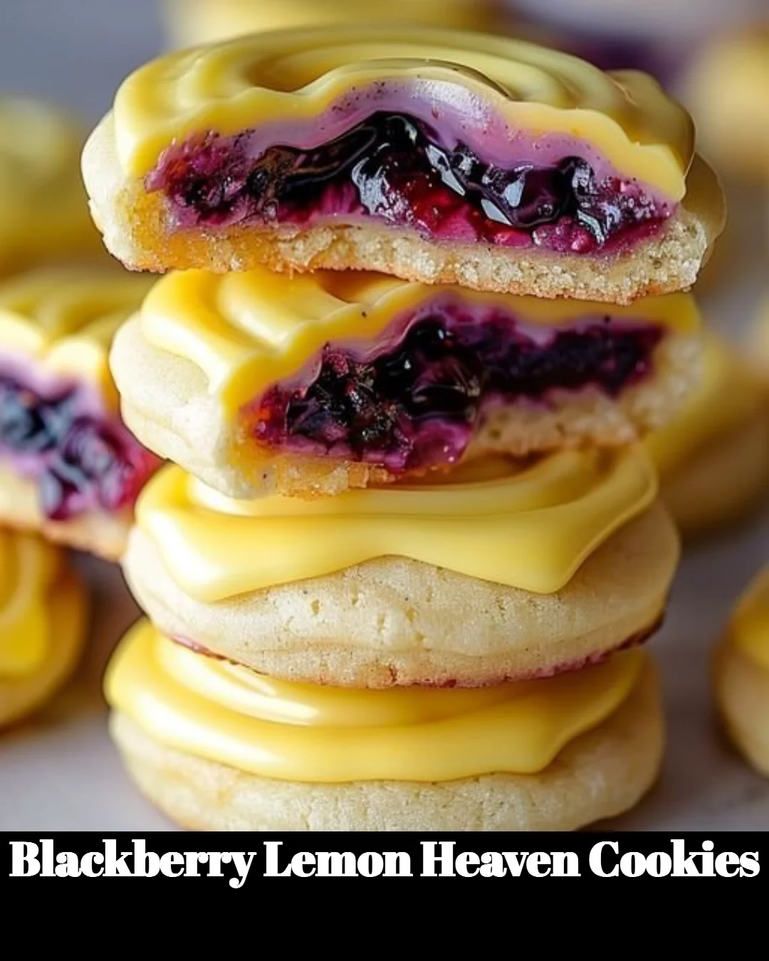 Freshly baked Blackberry Lemon Cookies on a cooling rack.
