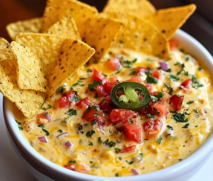 Classic queso dip served with tortilla chips