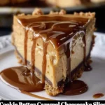 Delicious Cookie Butter Caramel Cheesecake Slice ready to enjoy