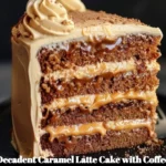 Decadent caramel latte cake with coffee buttercream frosting