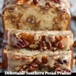 Slice of delicious Southern pecan praline buttermilk cake on a plate