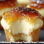 Delicious vanilla bean cheesecake crème brûlée cupcakes beautifully arranged.