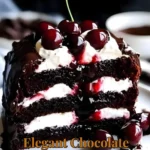 Elegant Chocolate Forest Cake with layers of chocolate and forest-themed decorations