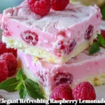 Freshly baked raspberry lemonade bars topped with raspberries and lemon zest