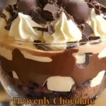 Heavenly Chocolate Cheesecake Trifle layered dessert with rich chocolate and cheesecake