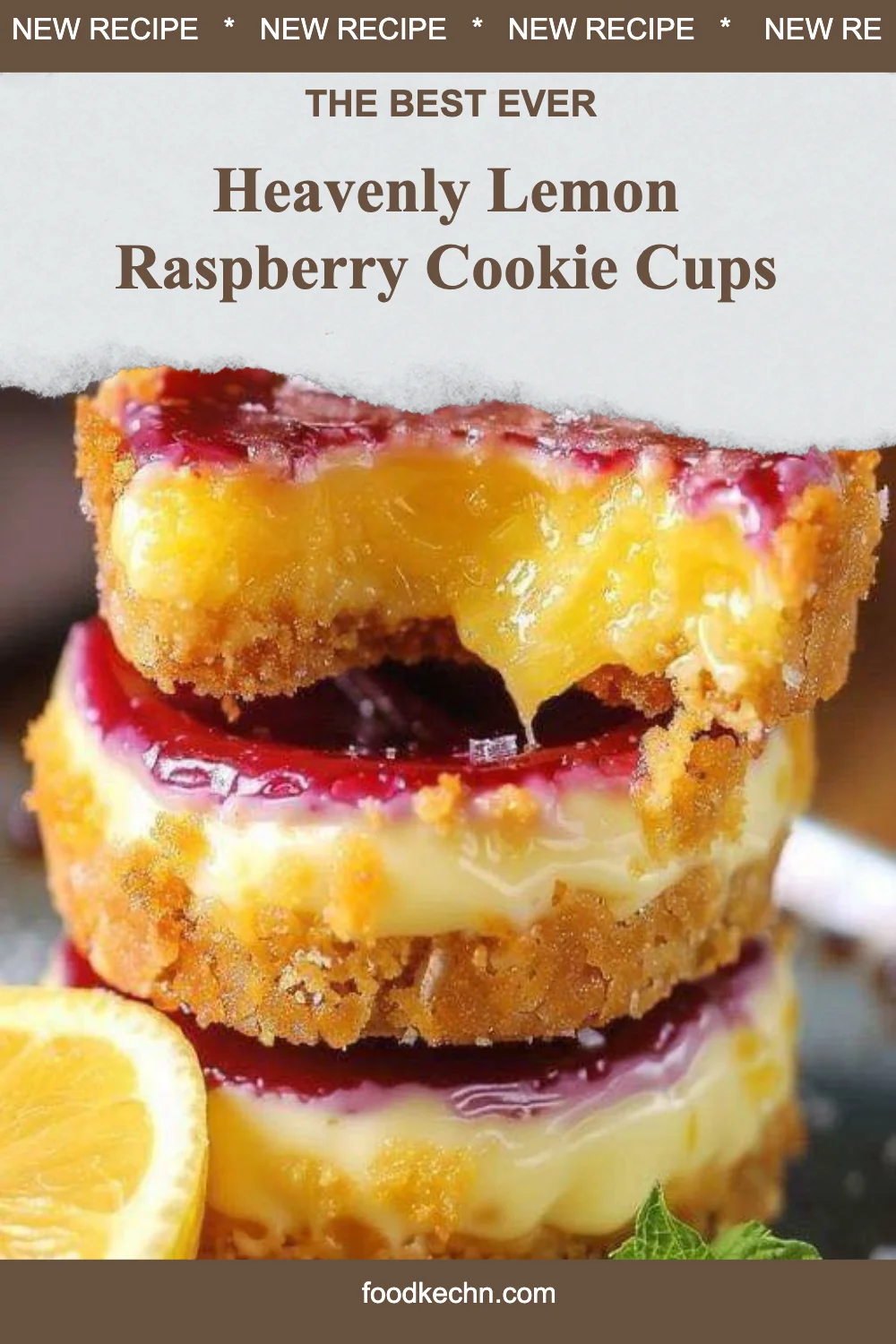 Heavenly lemon raspberry cookie cups with vibrant berries on top.