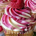 Irresistible raspberry cheesecake cupcakes with creamy frosting and fresh raspberries.