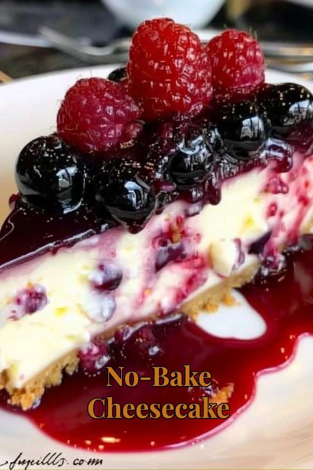 Delicious No-Bake Cheesecake topped with fresh berries