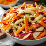 Refreshing apple cranberry carrot salad with vibrant colors and healthy ingredients