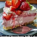 Delicious Tropical Strawberry Split Cake with vibrant strawberries and creamy layers