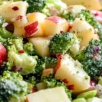 Delicious Apple Broccoli Salad with fresh apples and broccoli in a bowl