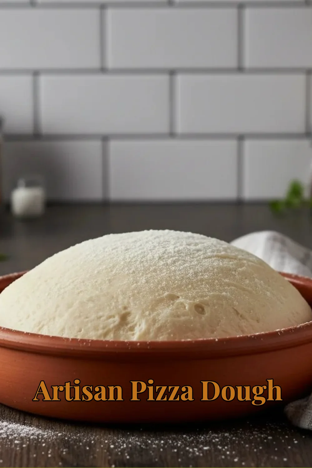 Homemade artisan pizza dough ready for baking with fresh ingredients.