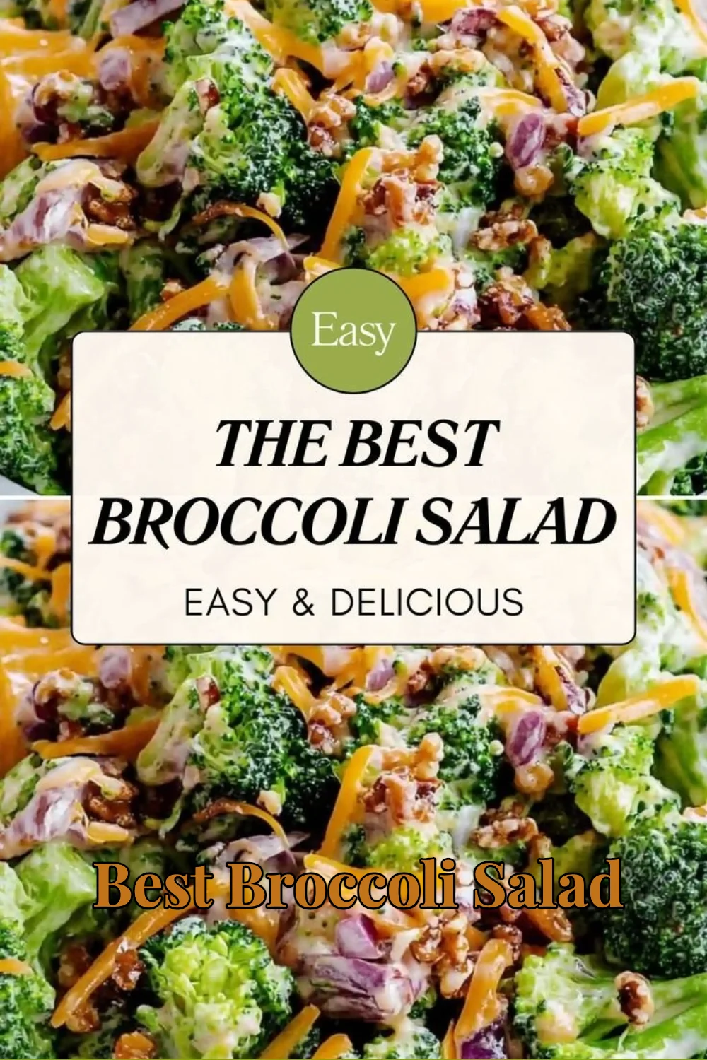 Colorful and fresh broccoli salad served in a bowl with various toppings.