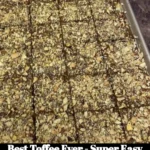 Delicious homemade toffee dessert ready to be enjoyed.