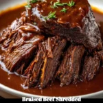 Delicious braised beef shredded for a melt-in-your-mouth dish