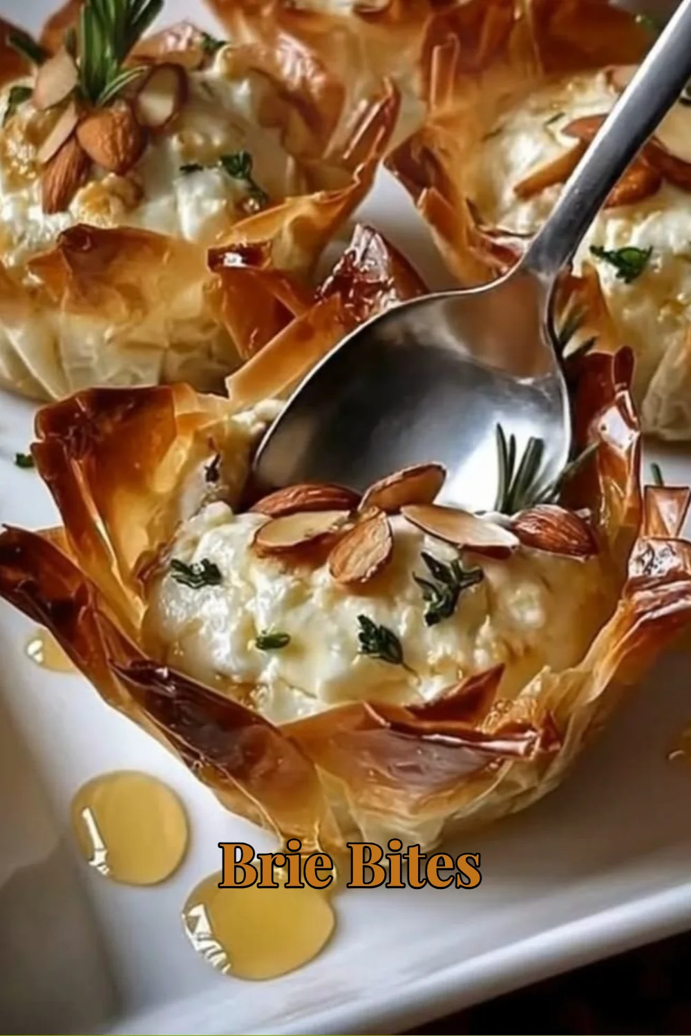 Deliciously baked Brie Bites served on a platter as a gourmet appetizer.