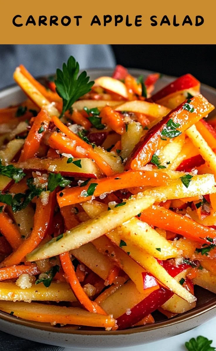 Fresh Carrot Apple Salad with vibrant colors and healthy ingredients