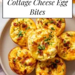 Cheesy muffin tin cottage cheese egg bites in a baking tray.