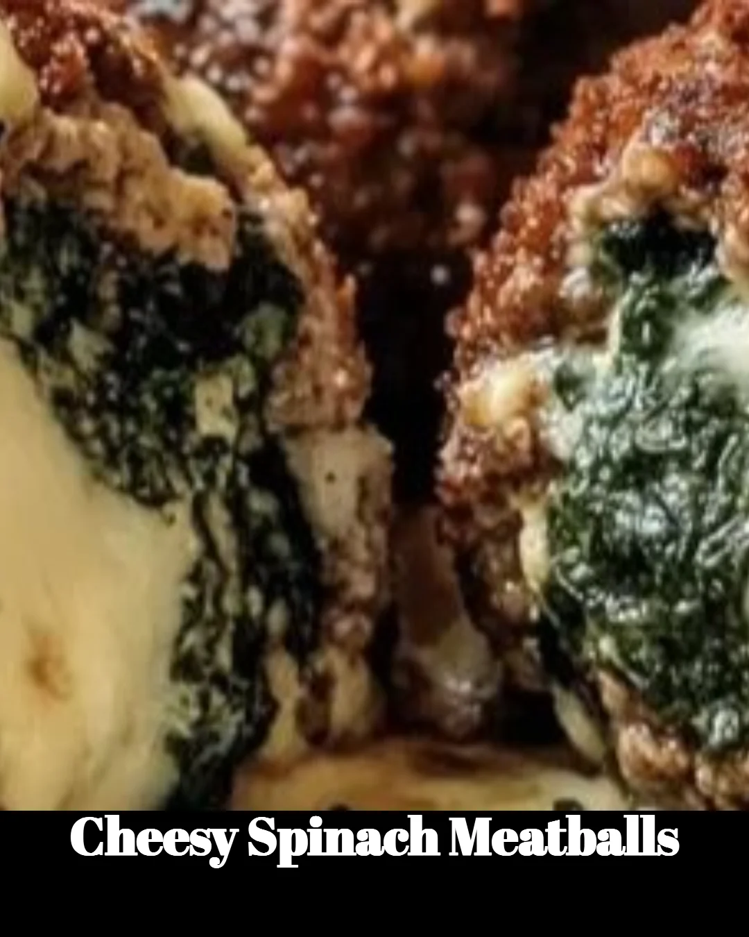 Cheesy spinach meatballs served with marinara sauce and garnished with fresh herbs.