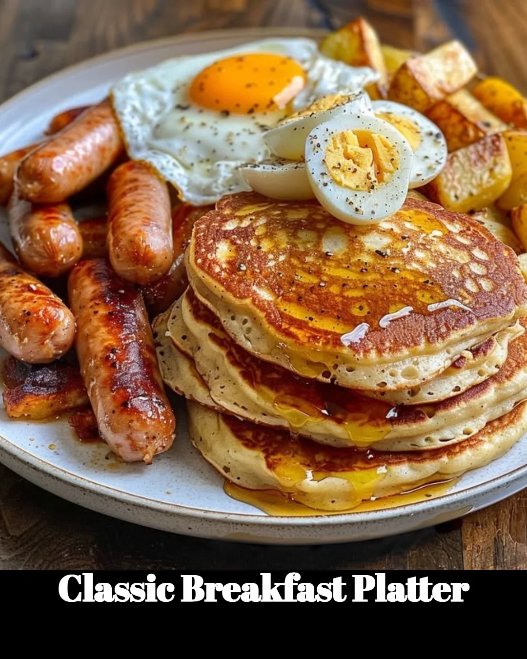 Classic breakfast platter with eggs, bacon, toast, and fresh fruit served on a plate.