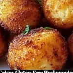 A plate of crispy gluten-free hushpuppies with a golden brown color