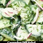 Fresh Cucumber Dill Salad with cucumbers and dill in a bowl