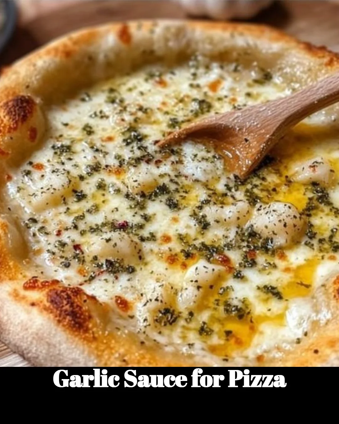 Delicious garlic sauce for pizza with fresh ingredients and flavorful herbs