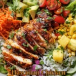 Delicious Hawaiian Chicken Salad with tropical ingredients and vibrant colors.