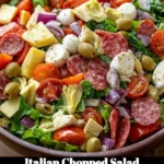 Colorful Italian Chopped Salad with fresh vegetables and Italian dressing