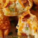 Crispy jalapeno popper egg rolls served with creamy dip