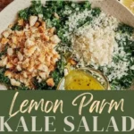 Fresh Lemon Parmesan Kale Salad with lemon zest and parmesan cheese