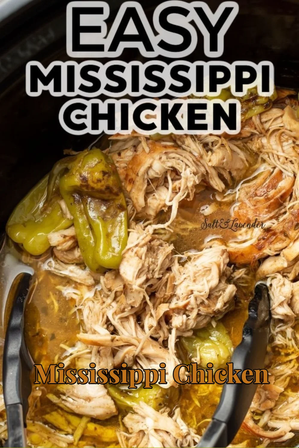 Delicious plate of Mississippi Chicken with creamy sauce and spices