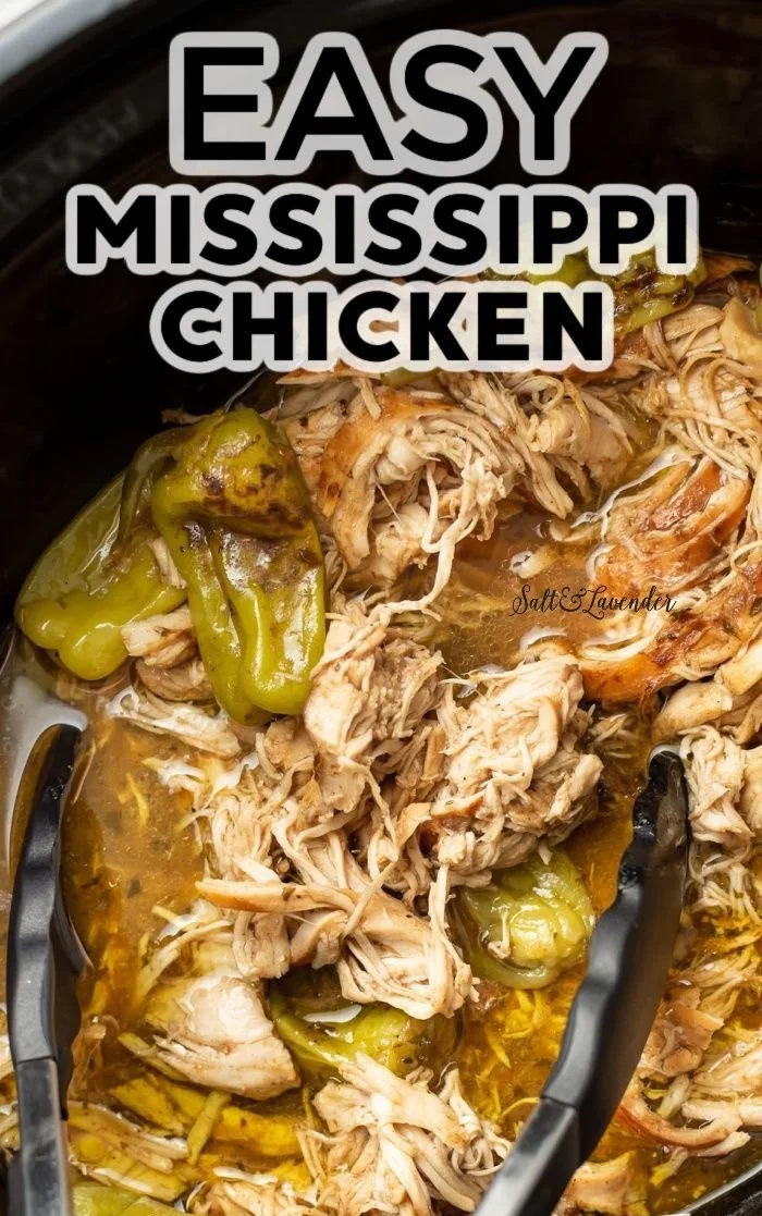 Delicious plate of Mississippi Chicken with creamy sauce and spices.
