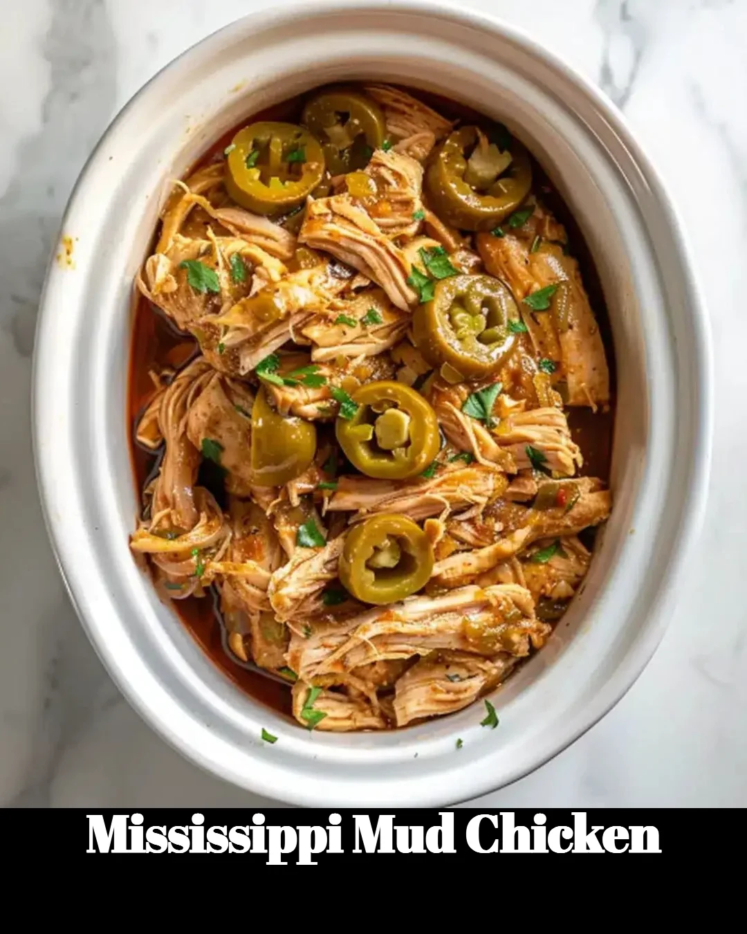 Delicious plate of Mississippi Mud Chicken served with sides