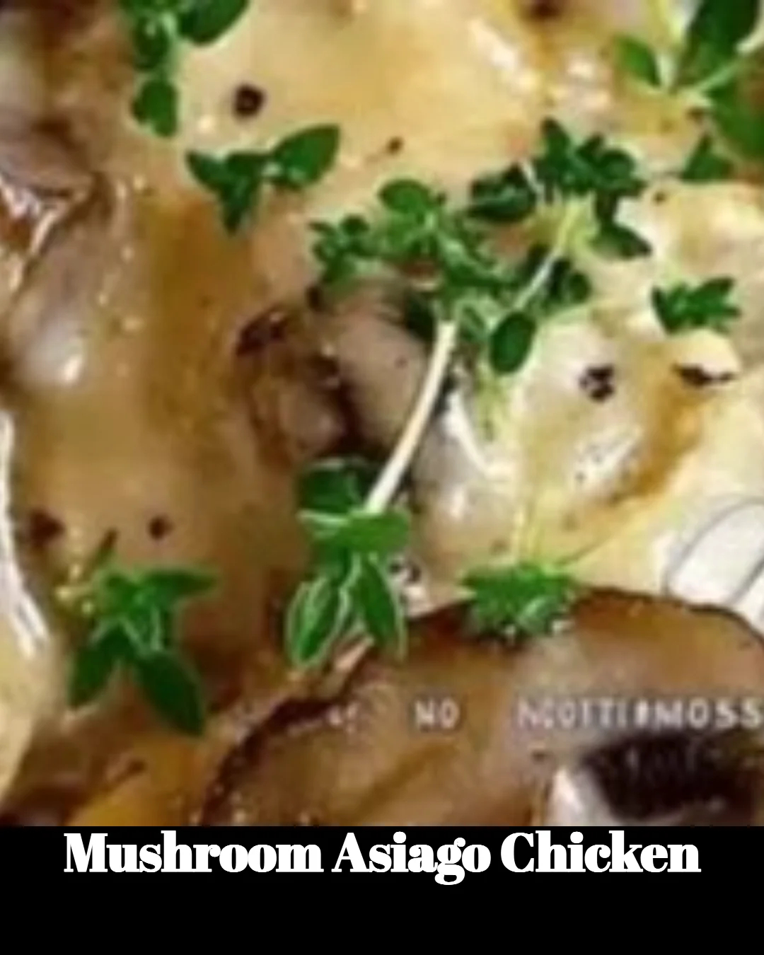 Delicious Mushroom Asiago Chicken with creamy asiago cheese and mushrooms