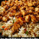 One-pan Bold Honey BBQ Chicken served with flavorful rice