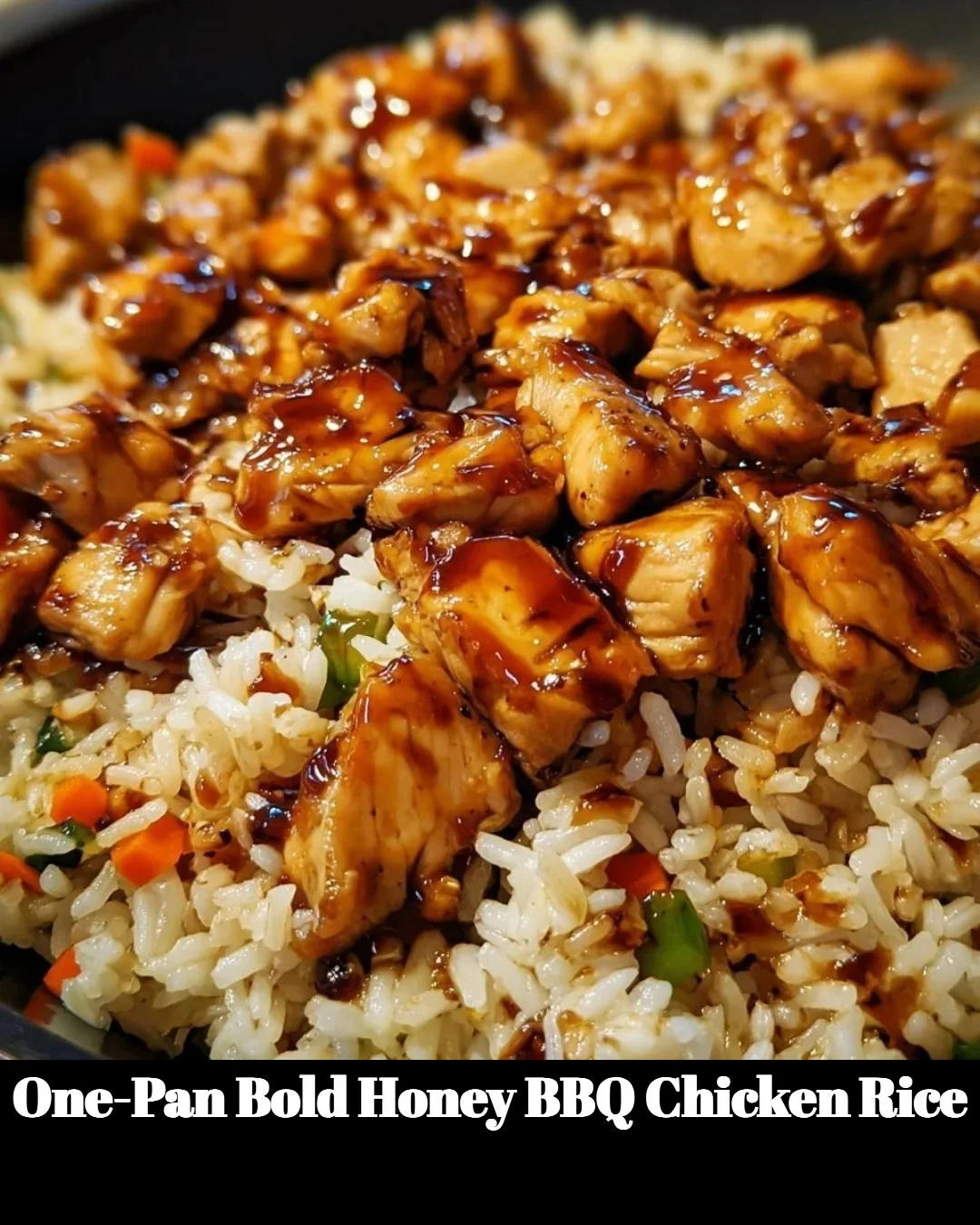One-pan Bold Honey BBQ Chicken served with flavorful rice