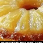 Pineapple upside down sugar cookies on a baking tray ready to serve