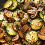 Delicious sautéed zucchini and mushrooms dish served in a bowl.