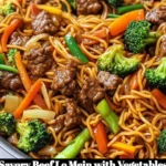 Savory Beef Lo Mein with fresh vegetables in a delicious stir-fry