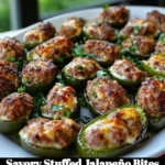 Savory stuffed jalapeño bites topped with melted cheese and herbs