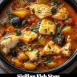Sicilian fish stew with fresh seafood and aromatic herbs