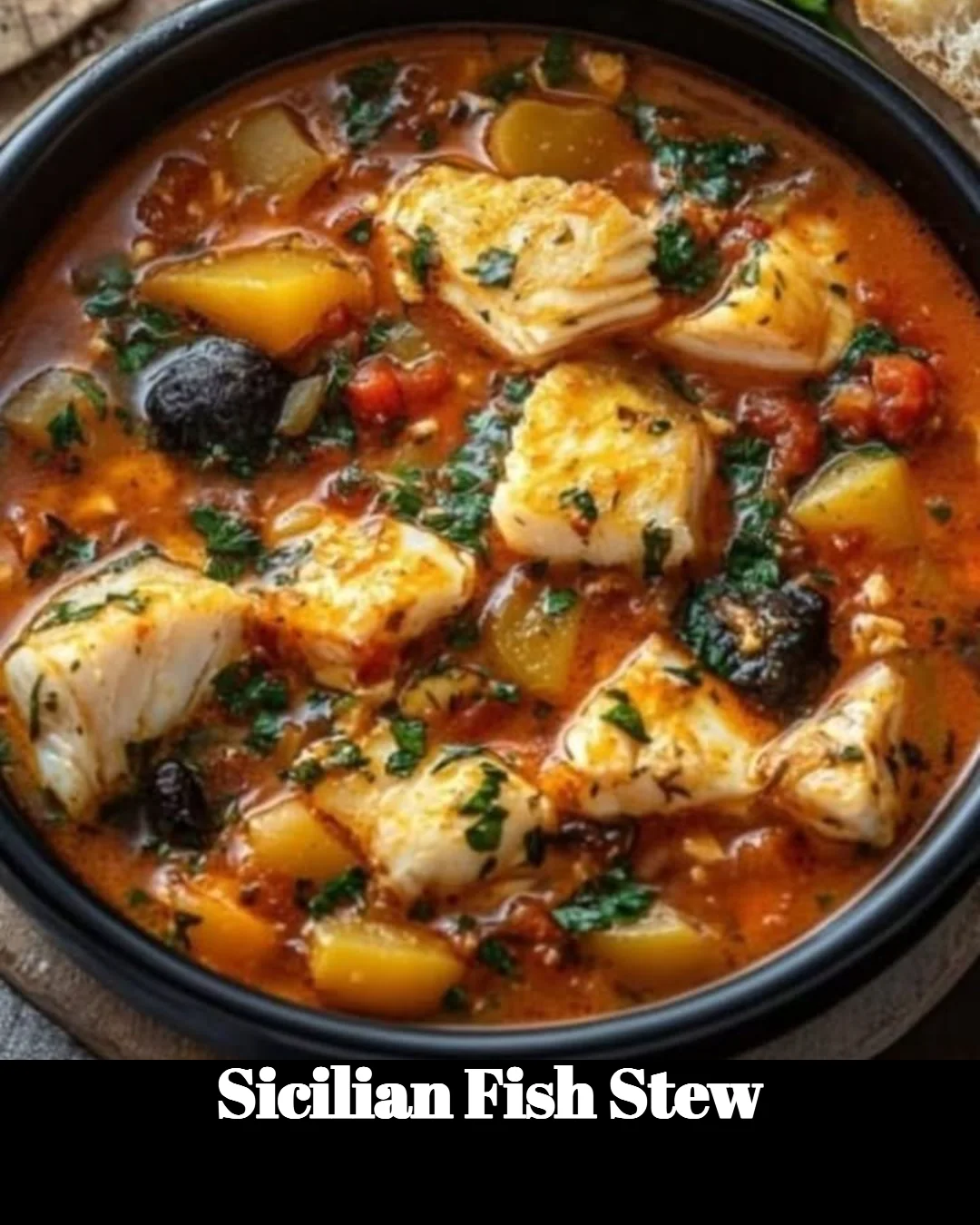 Sicilian fish stew with fresh seafood and aromatic herbs