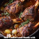 Delicious slow-cooked lamb shanks served with herb-infused gravy