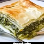 Homemade Spanakopita with flaky pastry filled with spinach and feta cheese